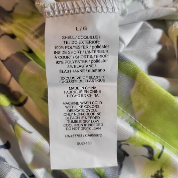 PGA Tour Floral Gray Yellow Athletic Skort with Built-In Shorts - Size Large - Picture 10 of 10